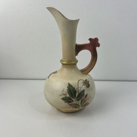 Vintage Petite Carafe Pitcher Florals Stamped ED Germany Austria - Picture 3 of 5